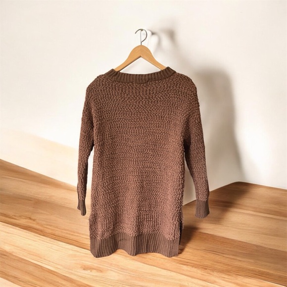little Mountain Vancouver Brown Mocha Chunky Long Sleeve Sweater High Low Small - Picture 2 of 6